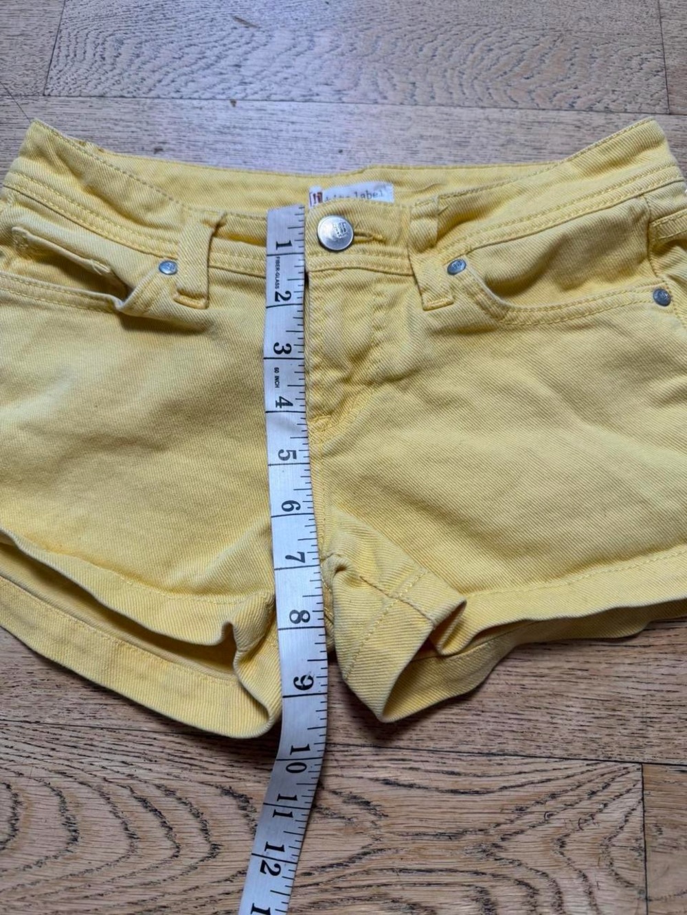 Yellow Women's Denim Shorts - Picture 5 of 5